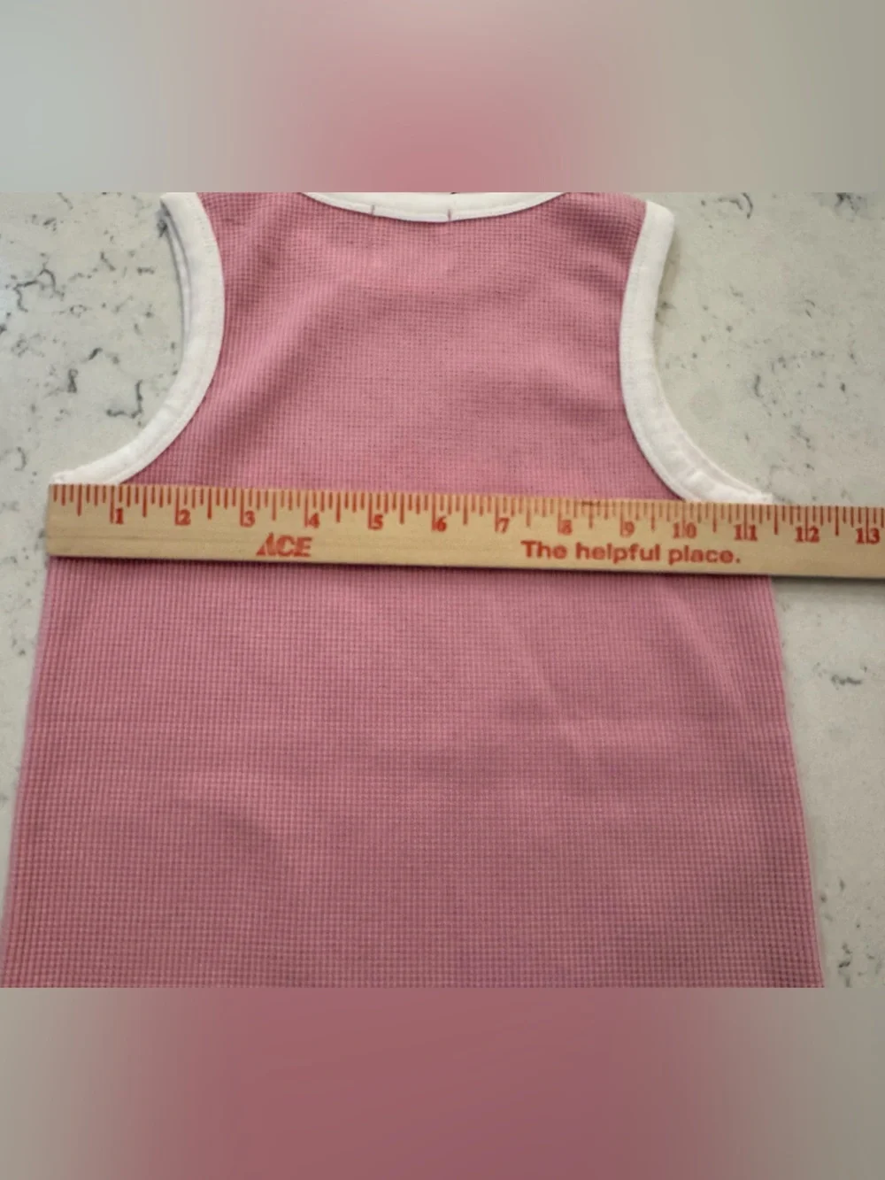 PHplay by Petite Hailey Size 10 waffle knit tank white contrast binding NEW